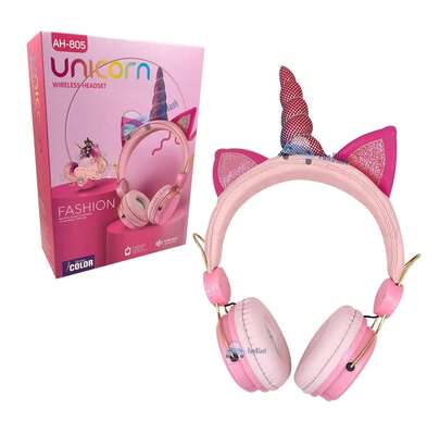 Audífonos Bluetooth, Auriculares Inalámbricos Para Niños, Headset Inalámbricos, Diseño Unicornio, Para Tabletas, Celulares Android, IOS, Autonomía de Batería de 4 Horas, Regalo ideal Para Niños y Niñas