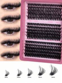 Fluffy Lash Clusters30D/40D/50DIndividual Eyelash Thick Cluster Eyelash Extensions C Curl Lashes Clusters 300Pcs Individual Lashes 8-16MM Wispy Cluster Lashes Diy At Home