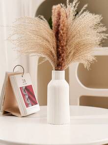 白色陶瓷花瓶，简约现代家居装饰，小型蒲苇花瓶，适用于餐桌、书架、壁炉架、玄关和中心装饰 - 彩色 - 查看 4