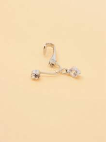 1 peça piercing falso de zircônia no umbigo umbilical piercing falso clipe falso