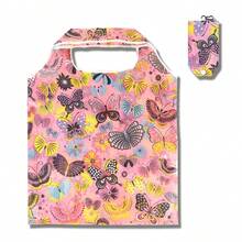 Geantă de cumpărături ușoară, portabilă, durabilă, rezistentă la apă, de mare capacitate, geantă pliabilă cu model leopard și floral, potrivită pentru cumpărături zilnice și călătorii