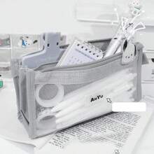 Transparent 5 Layer Mesh Bag Pen Pencil Case Visable Pocket Storage Pouch For Stationery School,Pencil Pouch,School Bag, School Supplies,Back To School