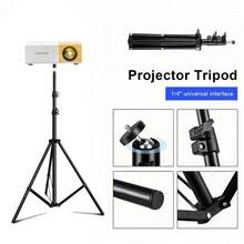 Adjustable 43/63/82 Inch Universal Projector Tripod Stand, Stretchable Aluminum Alloy Frame, 1/4" Metal Swivel Head, Suitable For LCD Projectors, Cameras And Phones