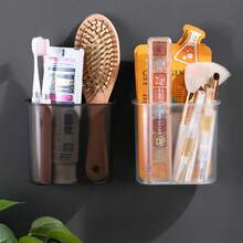 Soportes para cepillos de dientes montados en la pared, soporte autoadhesivo para cepillo de dientes, accesorios de baño para cepillo de dientes y pasta de dientes - Claro-1 - Ver 3