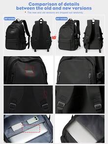 女士笔记本电脑背包，适合初中高中大学生的女生学校背包，适合青少年男孩和女孩的轻便耐用休闲书包，大容量旅行背包，带15.6英寸笔记本电脑隔层和水壶侧袋，适合男女大学生的多口袋书包工作包，新旧版本随机发货。新旧版本随机发货。