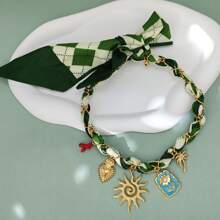 1 pieza Collar de bufanda de acero inoxidable para mujer, adecuado para vacaciones y viajes, verano