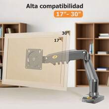 NESTNOVA 1 Unidad Soporte para Monitor Brazo para Monitor de Pantalla de Televisión Elevador de Escritorio para Computadora de Escritorio con Base Giratoria Mecánica Estable Sin Caídas Fácil de Instalar Adecuado para Entornos de Oficina para Instalar Monitor - Gris - Ver 6