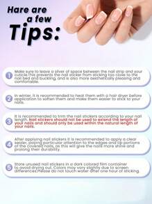1 pièce/2 pièces/3 pièces 20 ongles Retour à l'école Été Rose Paillettes Ligne Gel Autocollant Patch Demi-Cuisson Lampe UV Gel Autocollant Ongles Pleine Couverture, Convient pour les fournitures d'ongles d'utilisation personnelle à domicile pour les femmes
