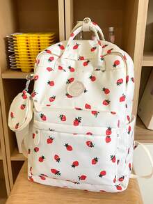 2件套女士防水尼龙时尚背包礼品套装（带吊坠）