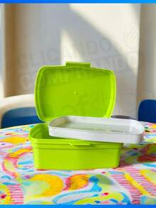Plastic School Lunch Box For Children With Dividers And Locks - Dino - View 3