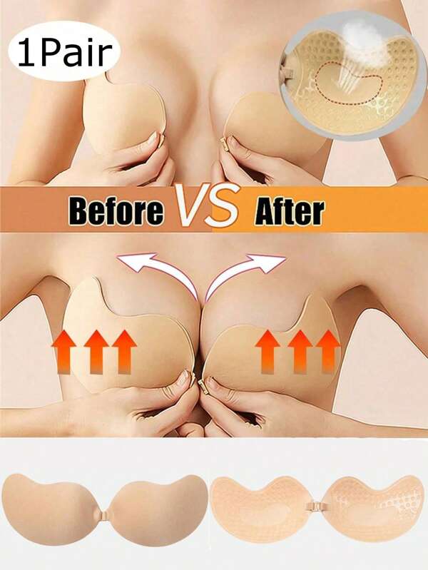 1 Paio di Reggiseni Adesivi Senza Spalline | Reggiseno Appiccicoso Push-Up Invisibile | Reggiseni Riutilizzabili Autoadesivi Senza Schiena per Donne | Supporto Sollevamento per Abiti da Sposa e Senza Schiena