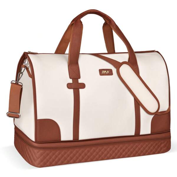 IBFUN Large Capacity Travel Duffel Bag, 2-In-1 Convertible Garment Bag - Spacious Hanging Suitcase With Shoe Compartment At The Bottom, Padded Shoulder Straps For Easy Carrying - Perfect For Business Travel And Weekend Getaways, Gym Bags
