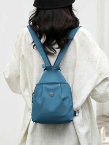 Multi-Compartment Anti-Theft Nylon Backpack, Women's Multifunctional Fashion Everyday Bag, Multi-Pocket Lightweight Travel Bag, Large Capacity Minimalist Bookbag, Convenient Backpack Suitable For Students, Nurses, Teachers, Business Professionals, Travel, Commuting, Shopping, Office, Dating, Hiking, Training, Work, Birthday Gift, Holiday Gift - Multicolor - View 9