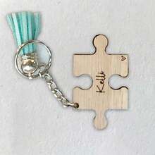 最好的朋友礼物，个性化钥匙扣，定制名字拼图钥匙扣，带彩色流苏 - 姐妹会、女生旅行、闺蜜礼物/礼品