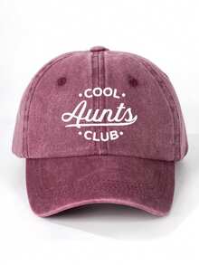 1 件“酷阿姨”印花水洗棒球帽，可调节户外防晒休闲帽，适合旅行、海滩、度假、年轻人的 Y2K 风格