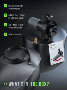 FIFINE Microfone Dinâmico Fifine Usb/xlr Com Suporte Anti-choque, Touch-mute, Microfone De Metal De Estúdio Com Entrada Para Fone De Ouvido, Controle De Volume De Monitoramento Para Gravação De Voz Vocal-over Podcast Streaming - K688