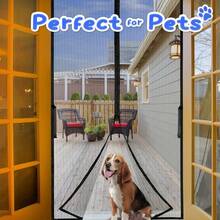1 Set Magnetic Screen Door, Self-Sealing Heavy-Duty Mesh Partition - Keeps Bugs Out, Pet & Kid Friendly, Easy To Install, Polyester Material, Indoor Outdoor Use, Indoor Partition | Modern Screen Door | Easy Installation, Screened In Patio Breathable Magnetic Mesh Curtain - Multicolor - View 6