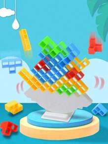 16pcs Balancing Swing Playful Stacking Tumbling Tower Building Blocks Set, Interactive Toy For 2 Players