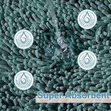 Green Bathroom Rugs - 3 Piece Chenille Bath Mat Set, Non-Slip, Absorbent Plush Bath Mats For Tub, Shower - Green - View 9