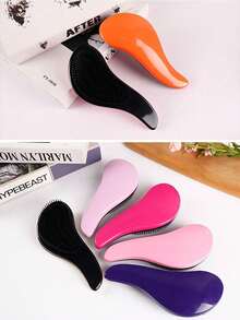 1pc Pet Dog Grooming Brush, Poodle Deshedding Tool, Pet Massage Brush, Tangles & Knots Remover, For Small Dogs, Teddy, Pomeranian, Random Color