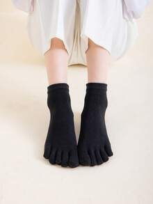 4 Pairs Women's Five Toe Socks - Spring/Autumn/Winter Sports Socks, Thin Pure Cotton Odor-Resistant Anti-Athlete's Foot Mid-Calf Breathable Toe Socks, Toe Separation Design, Breathable, Moisture-Wicking, Suitable For Home And Activities, 6 Colors Available, One Size, Casual Socks | Elegant Sock Design | Comfortable Fit, Fall Socks