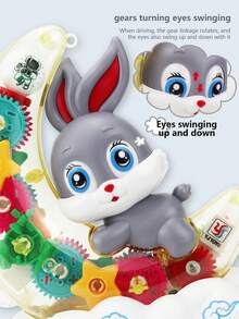 1 件电动玩具带灯光和音乐发光电动透明齿轮玩具婴儿早教幼儿爬行玩具通用行走可爱玩具男孩女孩