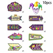 10 piezas de nuevas señales de dirección de ruta para fiesta de carnaval, estacas de decoración de camino de cartón para festival