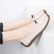 Women Flats Shoes, Loafers Shoes For Women, Elegant & Casual Style, Metal Buckle Decoration, Comfortable Flat Shoes Fall.