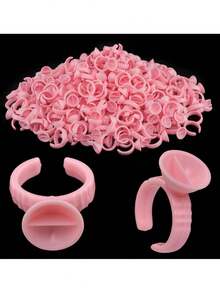 1 pieza Taza para pegamento de extensión de pestañas, taza de fijación de pegamento de pestañas con forma de corazón y flores, hecho a mano para manicura, uñas largas, uñas acrílicas, uñas postizas, uñas con forma de almendra, uñas postizas, uñas navideñas - Multicolor - Ver 1