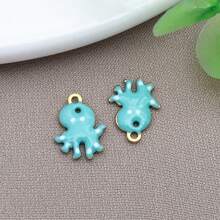 10pcs 9x12mm Cute Enamel Stainless Steel Octopus Charms Mini Cute Marine Life Animal Pendants For DIY Ocean Bracelet Necklace Earrings Jewelry Making Crafts Accessories
