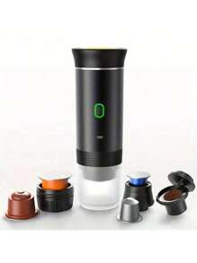 SOKANY Macchina per espresso portatile elettrica, macchina da caffè da viaggio per campeggio, auto e ufficio, con riscaldamento automatico e tipo C, in grado di preparare caffè caldo e freddo, compatibile con caffè macinato e caffè in capsule