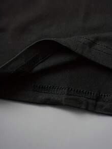 Big Size Women's Dragonfly Print Short Sleeve T-Shirt Black Casual Summer, Short Sleeve T-Shirt - Black - View 4