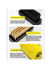 1 set Kit limpiador de zapatos para tenis, Kit de limpieza de zapatos blancos, con 2 cepillos para zapatos y toalla incluidos, Limpiador de espuma sin agua para tenis. Día de Navidad - Multicolor - Ver 5