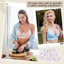 10-Pack Reusable Breastfeeding Chest Pads - Sweat-Absorbing, Washable & Comfortable Nursing Essentials, Soft Knitted Fabric With White Quilting Design, Stackable For Daily Use, Durable Privacy Underwear For Moms, Nursing Clothes For Breastfeeding - 10PCS-白色 - 查看 4
