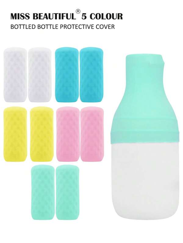 6/3/1 pieza. Accesorios esenciales de viaje, fundas de botellas de silicona, artículos esenciales para cruceros, artículos esenciales para vacaciones en la playa para mujeres y hombres, mangas elásticas a prueba de fugas, adecuadas para botellas de tamaño de viaje y productos de baño, a prueba de fugas.