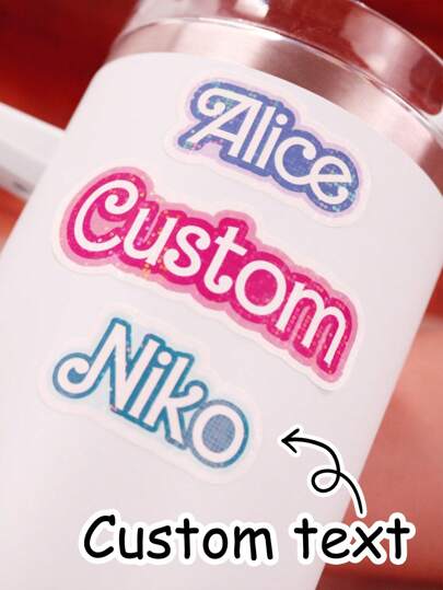 Ed Holographic Name Stickers,Personalized Name Tag Stickers,Customizable Name Stickers,Birthday Gifts,Glossy Name Stickers,Notebooks,Computers,Room Decorations,Waterproof,Anniversary,Teachers' Day,School,Boys,Girls,Mothers,Home,Moving,Unique Gifts,Office Decor