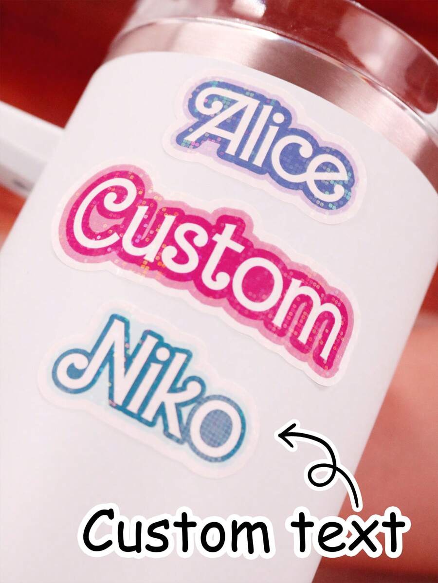 Ed Holographic Name Stickers,Personalized Name Tag Stickers,Customizable Name Stickers,Birthday Gifts,Glossy Name Stickers,Notebooks,Computers,Room Decorations,Waterproof,Anniversary,Teachers' Day,School,Boys,Girls,Mothers,Home,Moving,Unique Gifts