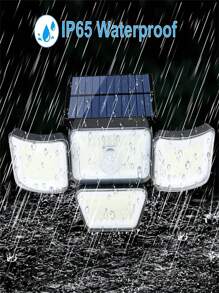 278 LED Solar Smart Light With 4 Adjustable Heads, Featuring 3 Lighting Modes And Rating, Suitable For Home Gardens And Outdoor Security Lighting.