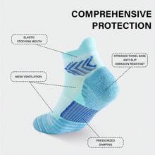 1 par de calcetines tobillos para correr para mujeres y hombres, calcetines cortos acolchados de algodón para entrenamiento, calcetines con malla y fondo acolchado UNISEX