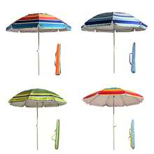 Rotating Beach Umbrella, Breathable And Colorful Stripes, With High-Quality Zinc Alloy Stand, Anti-UV, For Outdoor, Beach, Camping - Rojo rayas - 查看 7