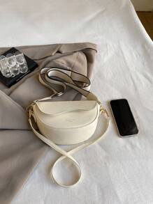 Sac bandoulière mini de couleur unie à design minimaliste, convient à l'usage quotidien des femmes, aux sorties, aux cadeaux. Avec une sangle réglable