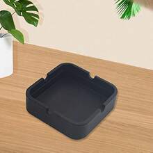 5个方形硅胶烟灰缸 - 耐热，防滑橡胶设计，适合室内外使用，混合颜色