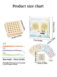 Drewniane puzzle Montessori dla dzieci Wczesna układanka Przeplatanie planszy Zabawka bitewna Zabawa bitewna dla dwóch graczy Przeplatanie liny Gra Zmiana ubrań Dopasowywanie zabawki do treningu umiejętności motorycznych