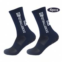 4 Pares de Calcetines de Deporte con Puntos de Silicona Antideslizantes, Adecuados para Fútbol, Correr, Ciclismo, Senderismo