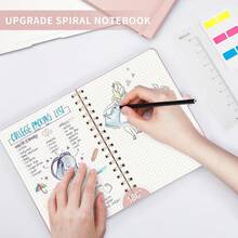 AHGXG Bullet Dotted Journal Notebook, Hardcover Leather Dotted Notebook 140 Pages, A5 Grid Paper Notebook, Gsm Thick Paper, Bullet Journaling, 5. X 8.3, Sage Green - vàng hồng - Xem 6