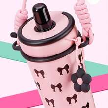 吸管保温杯不锈钢大容量旅行咖啡杯防漏便携式保温水瓶 - 彩色 - 查看 9