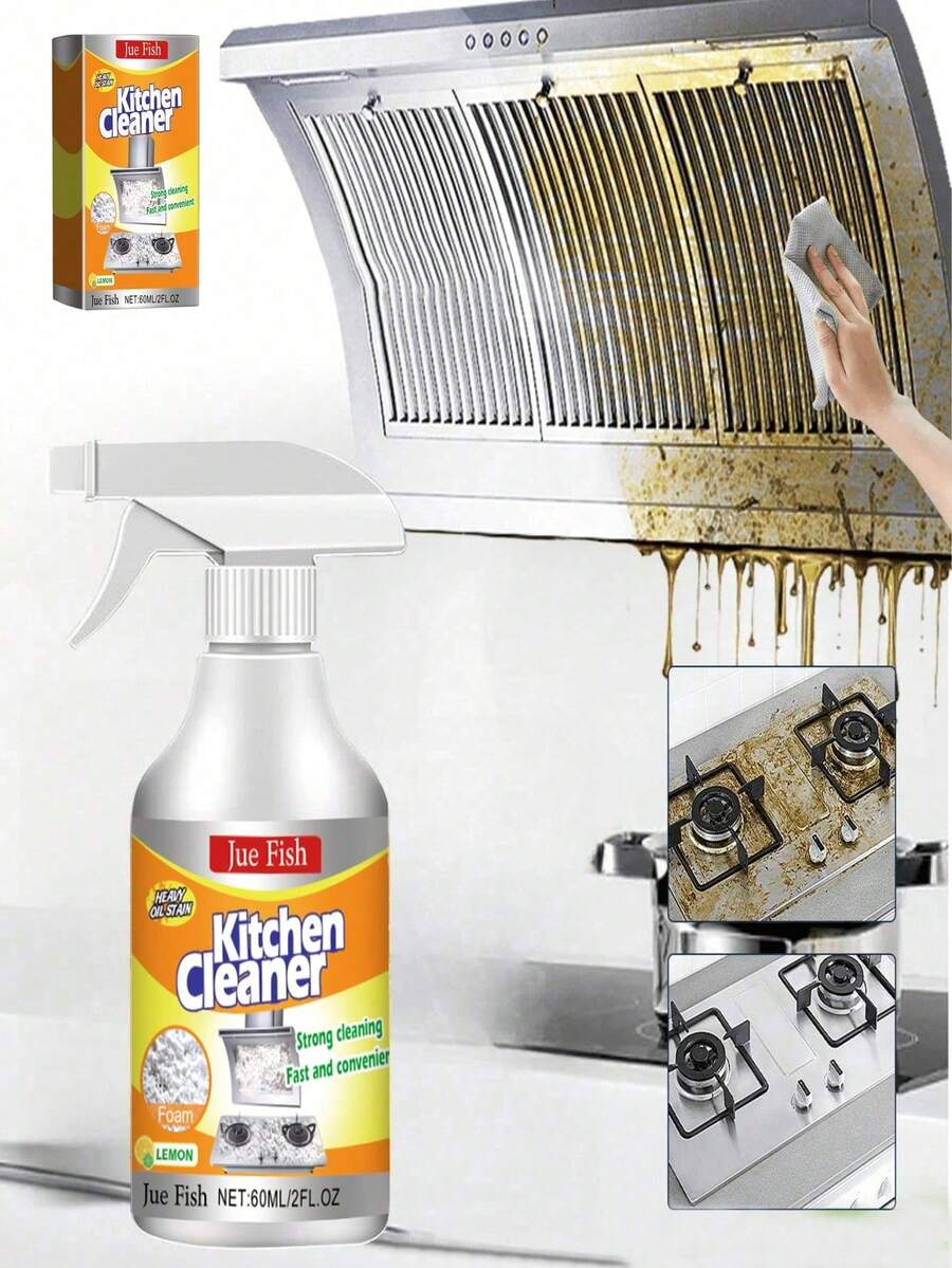 Set de 3 limpiadores de campana extractora: 1 limpiador de manchas de aceite, 1/2/3 limpiadores de humo y grasa pesada especiales para la cocina, limpiador multiusos para retirar la suciedad y los malos olores, apto para uso doméstico, restaurantes y limpieza del hogar (se envía aleatoriamente modelos nuevos y antiguos) - Multicolor - Ver 1