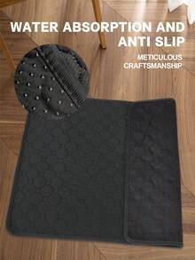 1 件黑色防水可重复使用狗尿垫，防滑且吸水率高，适用于地板、沙发、床、栅栏、汽车，适合小型/中型/大型犬和猫 - 黑色 - 查看 4