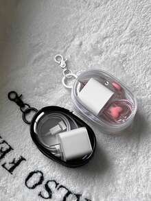 新款时尚便携式迷你透明防水拉链收纳袋，可存放耳机、充电器、数据线、口红、香水、钥匙、手链、化妆品等物品，多功能悬挂收纳袋，旅行、商务旅行、度假、返校、徒步旅行必备 - 彩色 - 查看 4