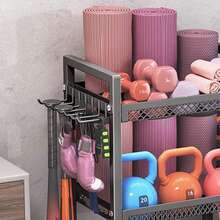 Yoga Mat Storage Rack Home Gym Storage Rack For Yoga Mat Dumbbell Kettlebell - Black - View 7